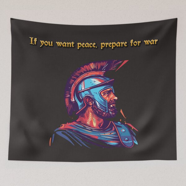 Item preview, If you want peace, prepare for war warhol pop art roman soldier designed and sold by WirelessChimp.