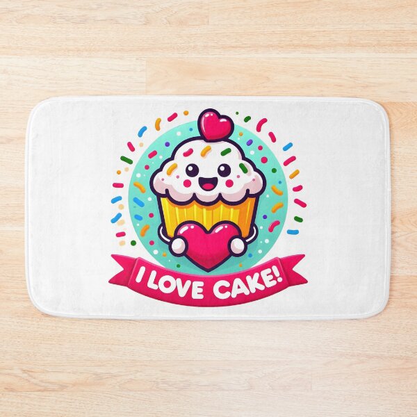 Item preview, Cute Cupcake kawaii-style with Heart - I Love Cake Design. designed and sold by The-T-In-Retro.