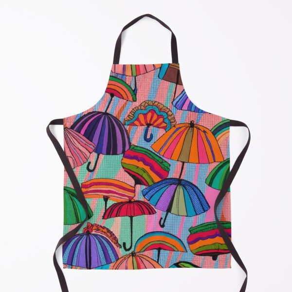 Item preview, colorful umbrellas on a striped background Textile patterns Abstract expressionism, screen printing, color theory, surrealism, pointillism:: clothing design, intricate embroidery, vivid, color palette designed and sold by gulka8.