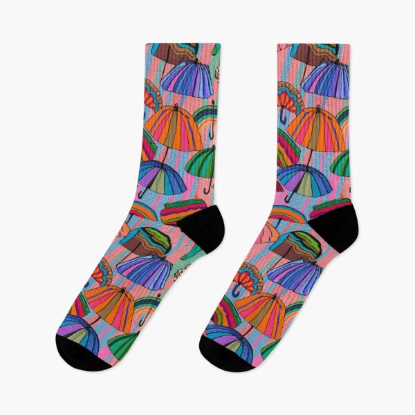 Item preview, colorful umbrellas on a striped background Textile patterns Abstract expressionism, screen printing, color theory, surrealism, pointillism:: clothing design, intricate embroidery, vivid, color palette designed and sold by gulka8.