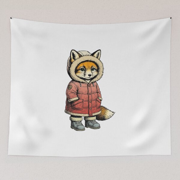 Item preview, The fox in the down jacket designed and sold by krabbaraban.