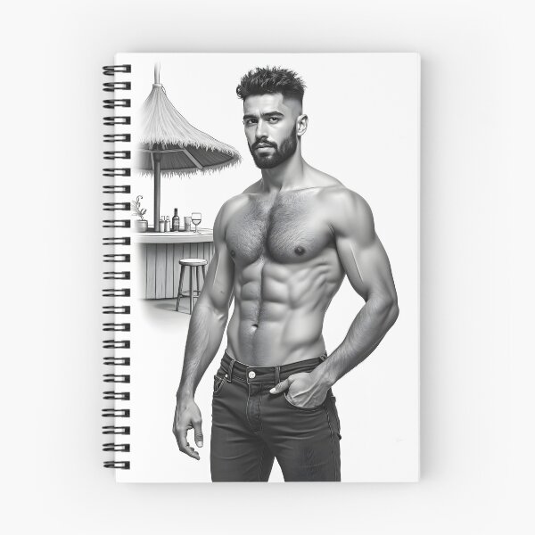 Item preview, Handsome guy in jeans in cartoon beach bar designed and sold by Museum Of Non-Existing Art.