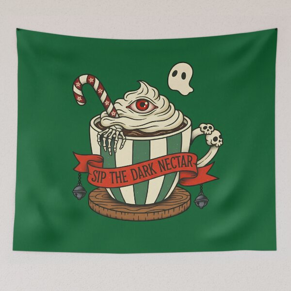 Item preview, Sip The Dark Nectar: Spooky Christmas Cocoa designed and sold by CoffinsArt.