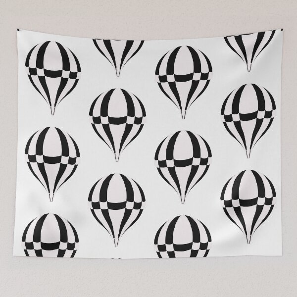 Item preview, Black and white strepes Hot air balloon designed and sold by AlbertoRuiZ.