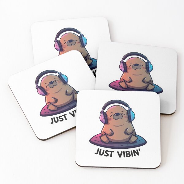 Item preview, Just Vibin’ – Cute Chill Animal Listening to Music Design designed and sold by ZYNORAworld.
