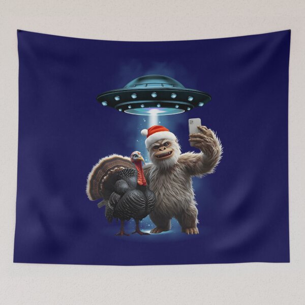 Item preview, Funny Thanksgiving Alien Invasion Turkey Bigfoot UFO Selfie  designed and sold by Zayavca.