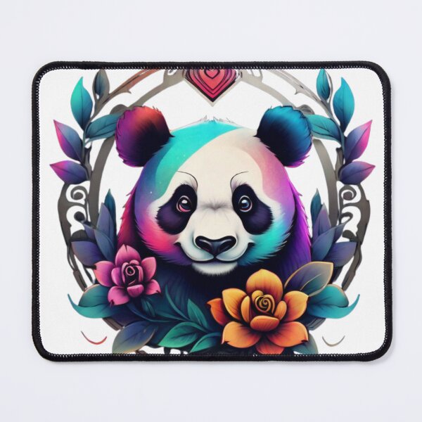 Item preview, Mystical Rainbow Panda – Colorful and Floral Art designed and sold by PinkGothica.