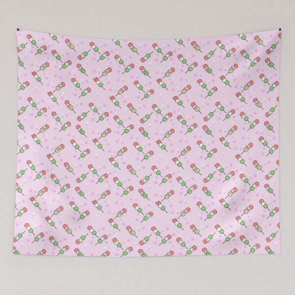 Item preview, Dango with Cats Bunnies and Bears Seamless Pattern Design designed and sold by pastelcafe.