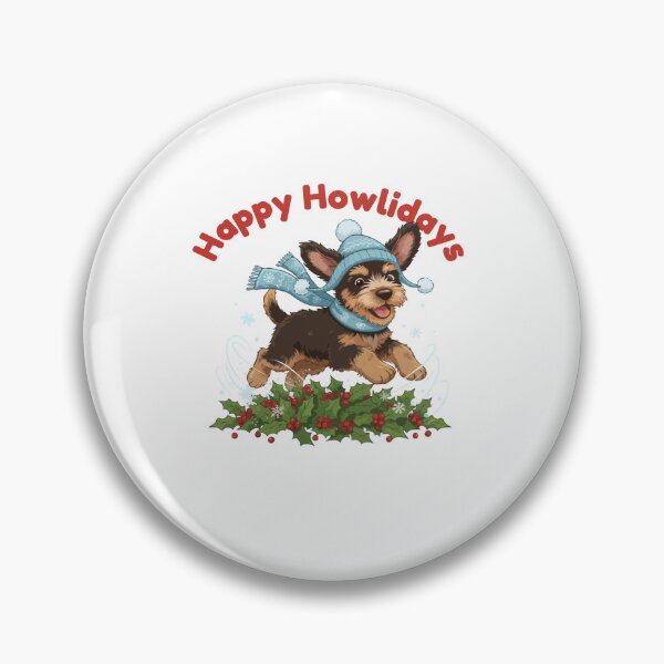 Item preview, Happy Howlidays German Wirehaired Pointer – Cute Christmas Dog in Winter Scarf designed and sold by The Real Life Symphony.