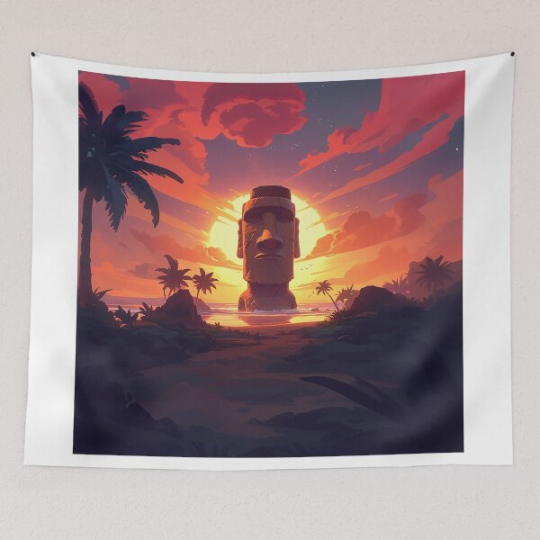 Item preview, Moai Sunset Over Island Shore designed and sold by Christian Weiss.