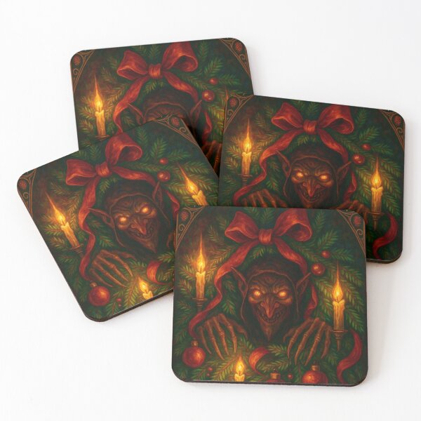 Item preview, The Candle Keeper – Dark Nordic Yule Goblin | Gothic Christmas Art Print designed and sold by MaBakerArt.