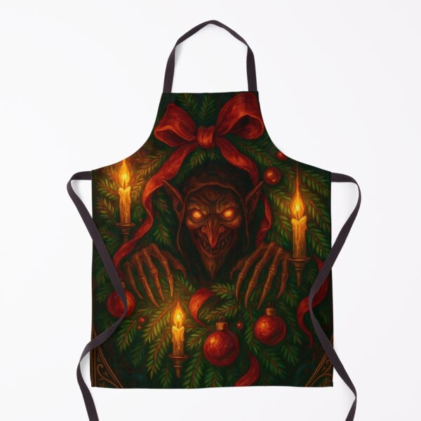 Item preview, The Candle Keeper – Dark Nordic Yule Goblin | Gothic Christmas Art Print designed and sold by MaBakerArt.