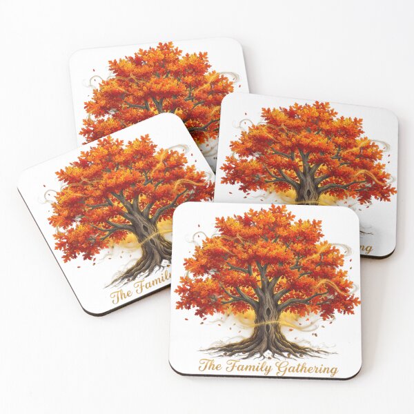 Item preview, Autumn Family Gathering Tree of Life - Fall Heritage Art designed and sold by VandalMuse.