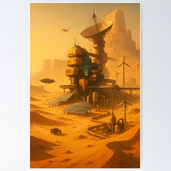 Item preview, Desert Relay Outpost — Solar & Wind Powered Sci-Fi Base designed and sold by Pixel-Up.