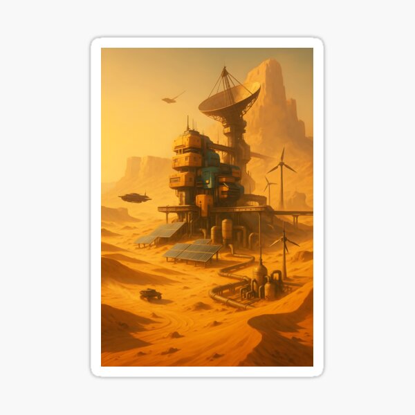 Item preview, Desert Relay Outpost — Solar & Wind Powered Sci-Fi Base designed and sold by Pixel-Up.
