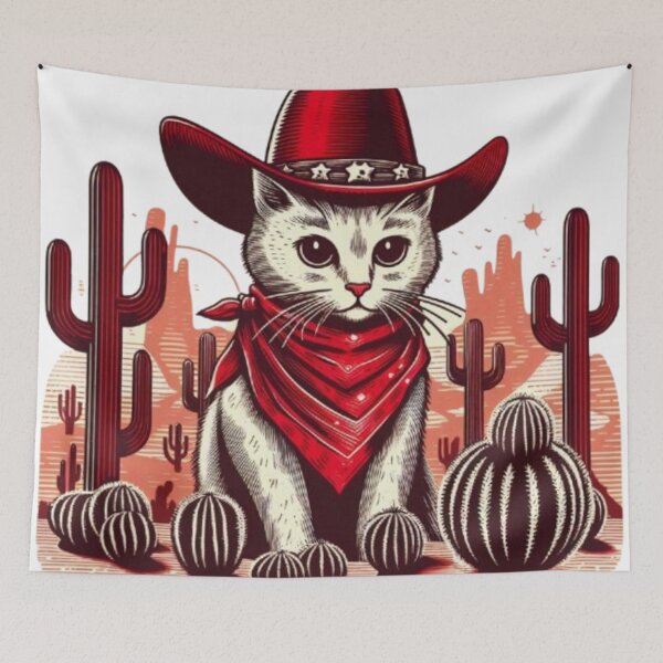 Item preview, Cowboy Cat in the Desert – Western Style Illustration designed and sold by R-market.