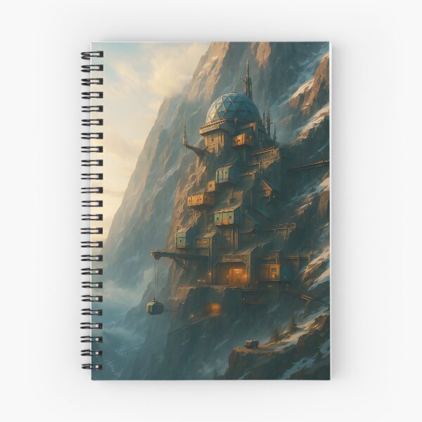 Item preview, Cliffside Research Haven — Geodesic Dome Mountain Base with Cable Car designed and sold by Pixel-Up.