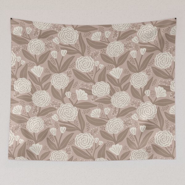 Item preview, Rustic painterly textured roses - Muted beige designed and sold by Illustrated by Nat.