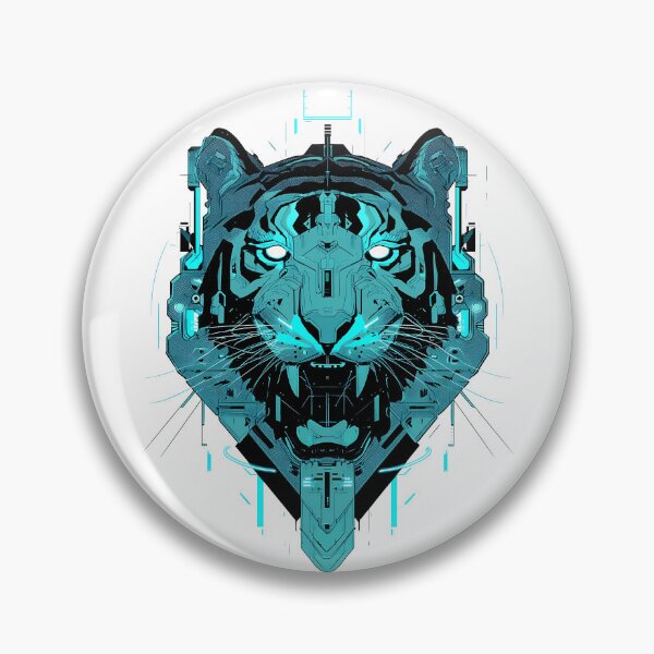 Item preview, Blue Metal Cyberpunk Tiger designed and sold by Jcat7.