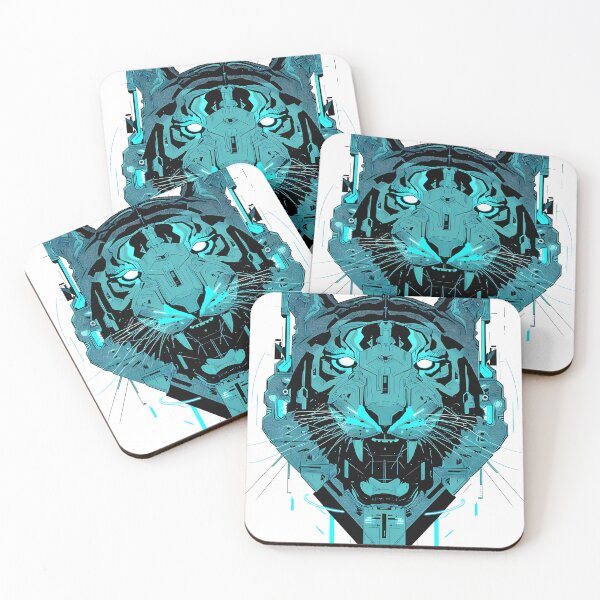 Item preview, Blue Metal Cyberpunk Tiger designed and sold by Jcat7.