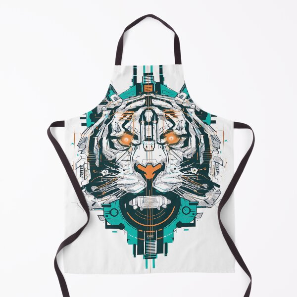 Artikelvorschau, Cooler Cyberpunk-Tigerkopf aus Metall entworfen und verkauft von Jcat7.