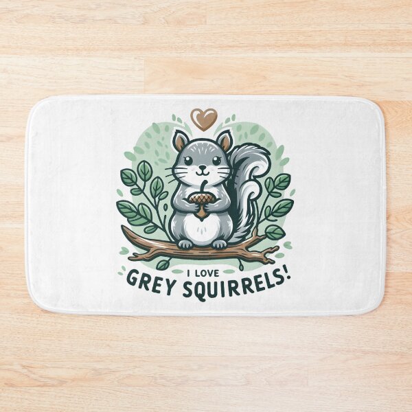 Item preview, "I Love Grey Squirrels" Cute Woodland Illustration. designed and sold by The-T-In-Retro.
