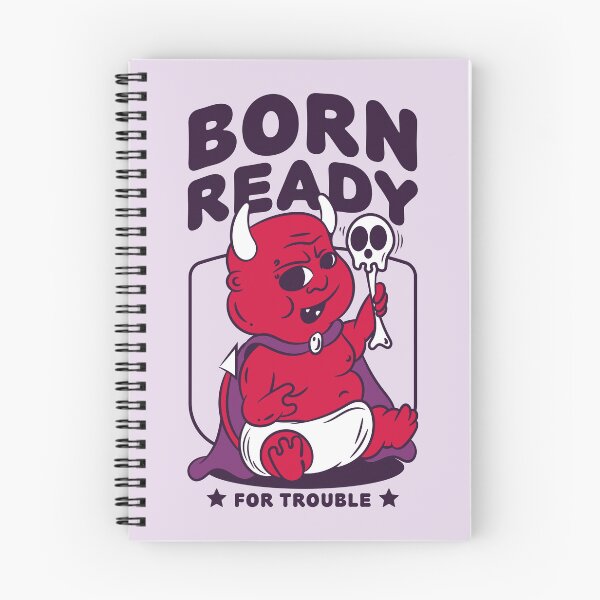 Item preview, Born Ready for Trouble Baby Devil Cartoon designed and sold by Maud Tee Art.
