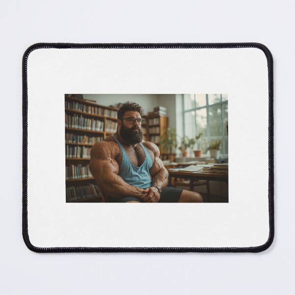 Artikelvorschau, Muskelbär in der Bibliothek entworfen und verkauft von BodybuildersInc.