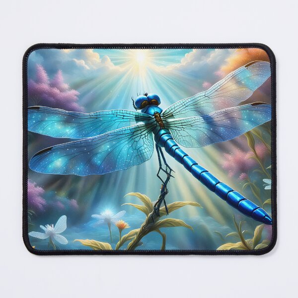 Item preview, Shimmering Blue Dragonfly in the Sunlight designed and sold by PawPrintedArt.