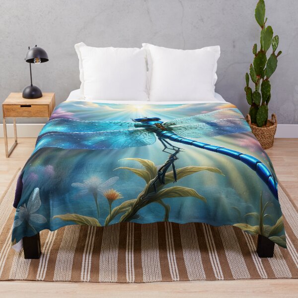 Item preview, Shimmering Blue Dragonfly in the Sunlight designed and sold by PawPrintedArt.