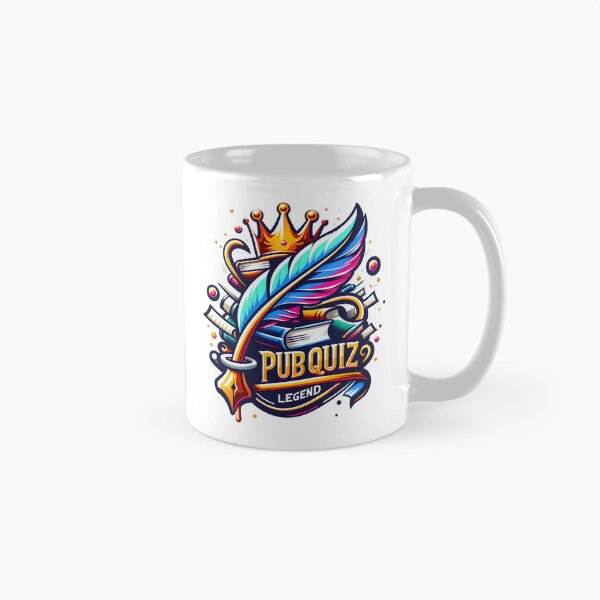 Item preview, Colorful "Pub Quiz Legend" Crown and Quill Illustration. designed and sold by The-T-In-Retro.