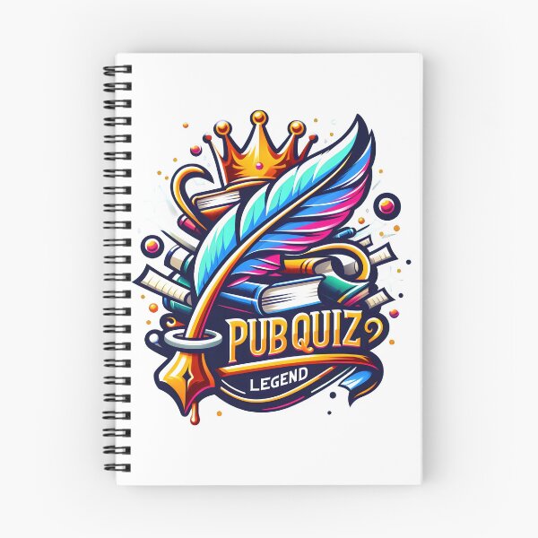 Item preview, Colorful "Pub Quiz Legend" Crown and Quill Illustration. designed and sold by The-T-In-Retro.