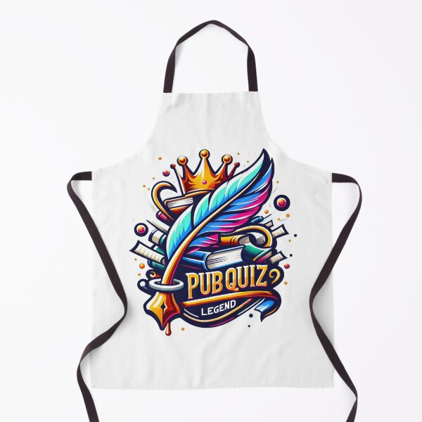Item preview, Colorful "Pub Quiz Legend" Crown and Quill Illustration. designed and sold by The-T-In-Retro.