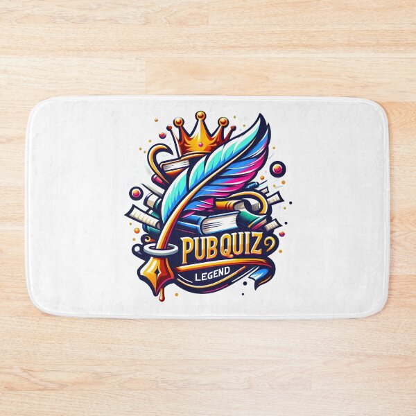 Item preview, Colorful "Pub Quiz Legend" Crown and Quill Illustration. designed and sold by The-T-In-Retro.