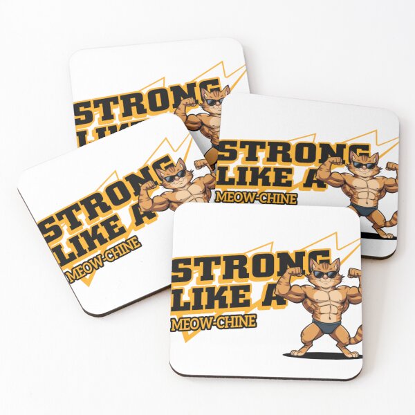 Item preview, Strong Like a Meow-Chine | Superhero Cat Gym Shirt designed and sold by Off-Season Ink.