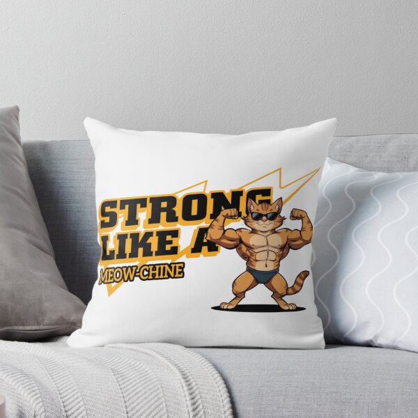 Item preview, Strong Like a Meow-Chine | Superhero Cat Gym Shirt designed and sold by Off-Season Ink.
