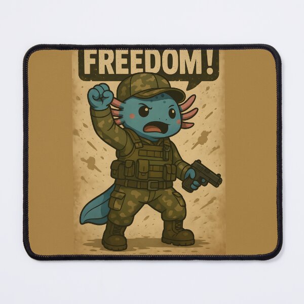 Item preview, Freedom! Axey the Axolotl – Scottish Army Camouflage Edition designed and sold by anniejunoaxie.