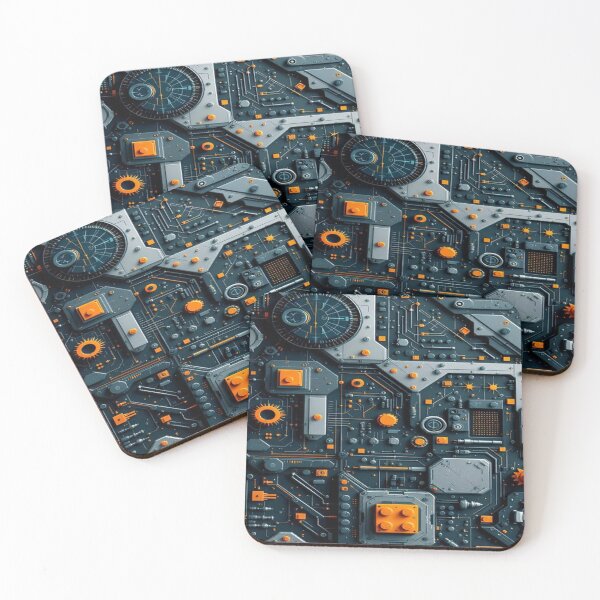 Item preview, Futuristic Tech Circuit Art – Cyberpunk Geometric Pattern designed and sold by The Design KAD.