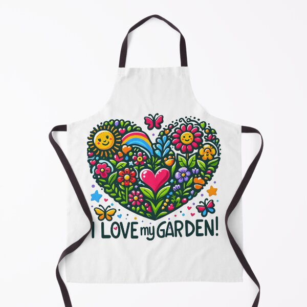 Item preview, Vibrant "I Love My Garden" Heart-Shaped Floral Illustration. designed and sold by The-T-In-Retro.