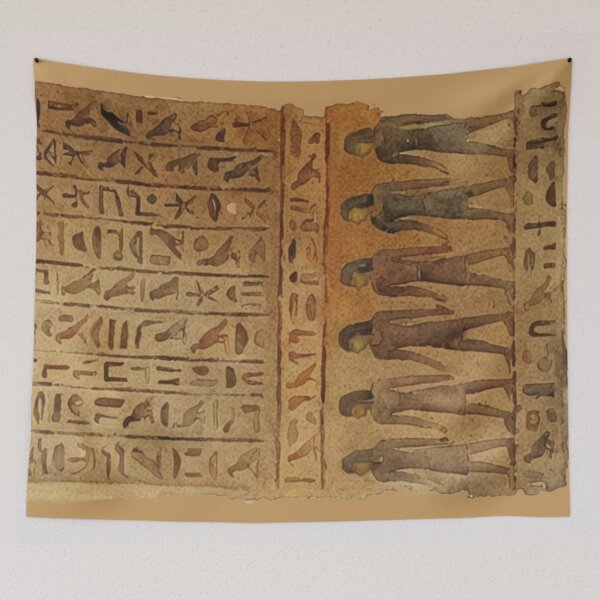 Item preview, Ancient Hieroglyphic Wall on Papyrus designed and sold by MoxisWatercolor.