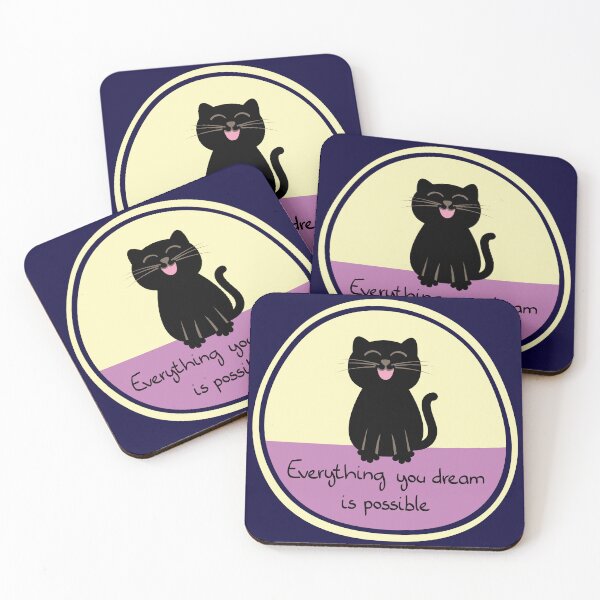Item preview, Smiling Black Cat - Everything You Dream Is Possible designed and sold by fishdesigns.
