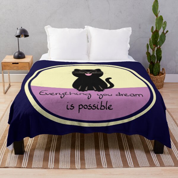Item preview, Smiling Black Cat - Everything You Dream Is Possible designed and sold by fishdesigns.