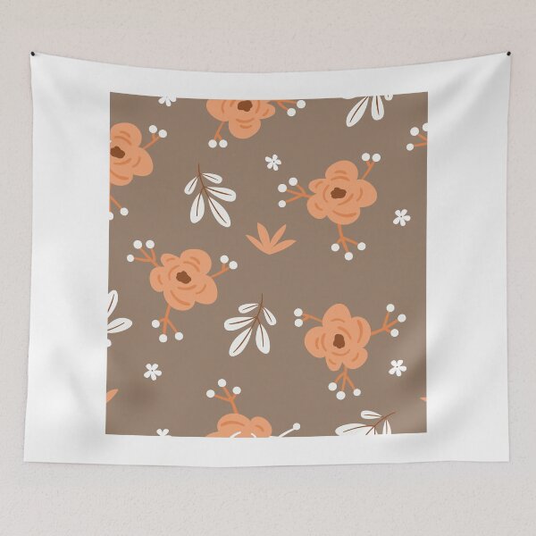 Item preview, Floral Pattern Peach Flowers and Foliage designed and sold by Jamildesign.