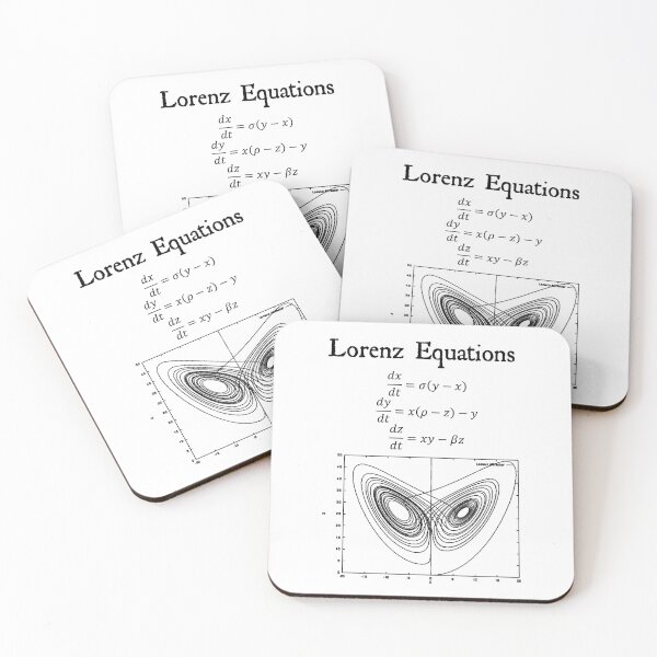 Item preview, Nerdy Vintage Lorenz Equations Chaos Theory Math Science Teacher Black Text designed and sold by MathWare MathClips.