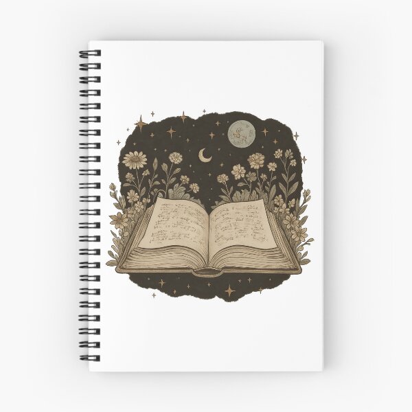 Item preview, Magical Open Book Under Moon and Stars Illustration designed and sold by ArtfulWeave.