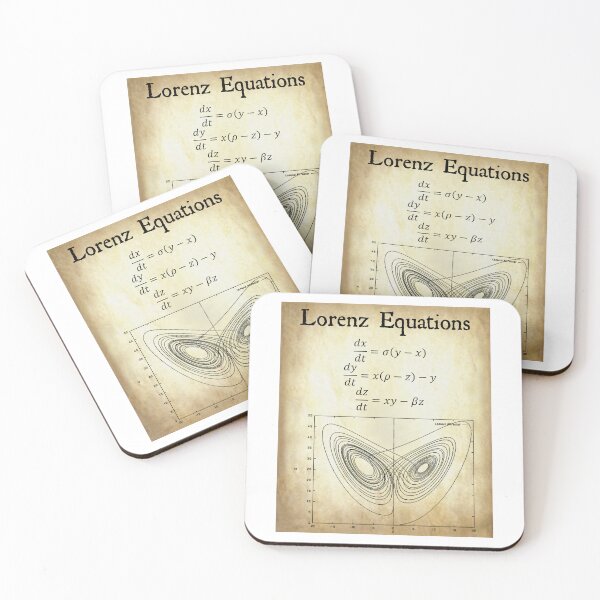 Item preview, Nerdy Vintage Lorenz Equations Chaos Theory Math Science Teacher Black Text Parchment designed and sold by MathWare MathClips.