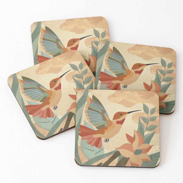 Item preview, Hummingbird at Dawn – Soft Tropical Bird in Warm Pastel Tones designed and sold by WabiSabiSjak.