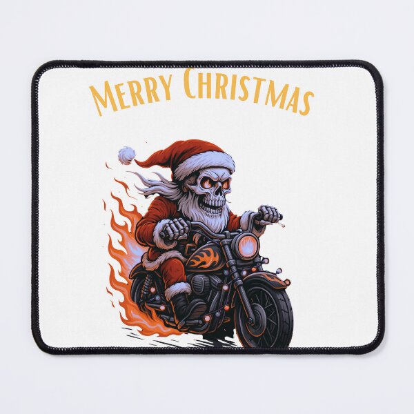 Item preview, Bad Santa on Fire – Biker Christmas Skull Design designed and sold by A&M.