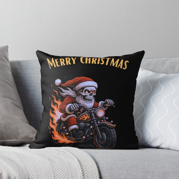 Item preview, Bad Santa on Fire – Biker Christmas Skull Design designed and sold by A&M.