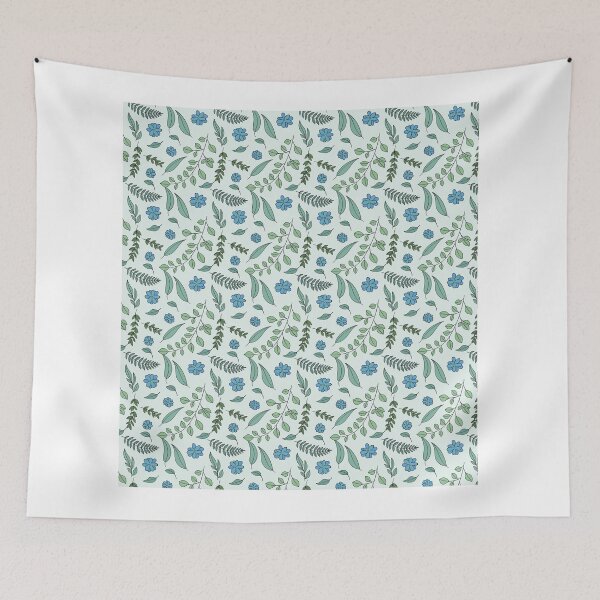 Item preview, Countryside Pattern Blue Flowers and Foliage designed and sold by Jamildesign.